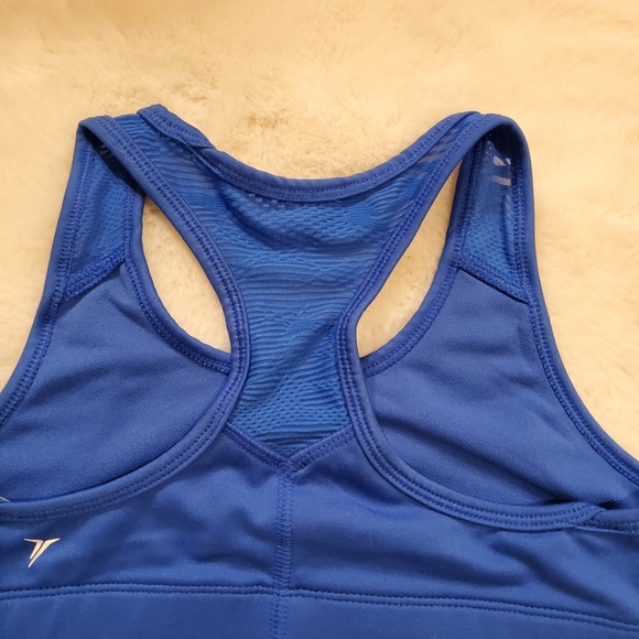 Old Navy Active Sports Bra Girls Medium 8 Go-Dry Mesh Racerback Cerulean Blue - Picture 5 of 11
